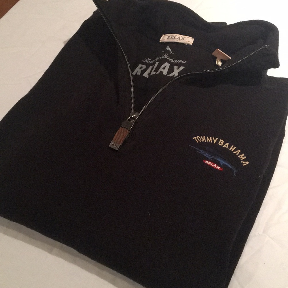 MENS Navy Tommy Bahama Collared Half-zip